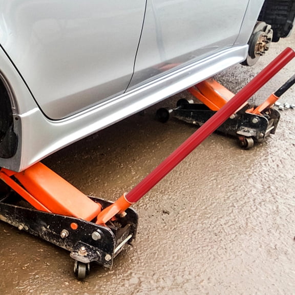 VERDANVERSE Red Plastic Handle Hydraulic Floor Jack for Automotive Use, Pole Jack, 1 Set