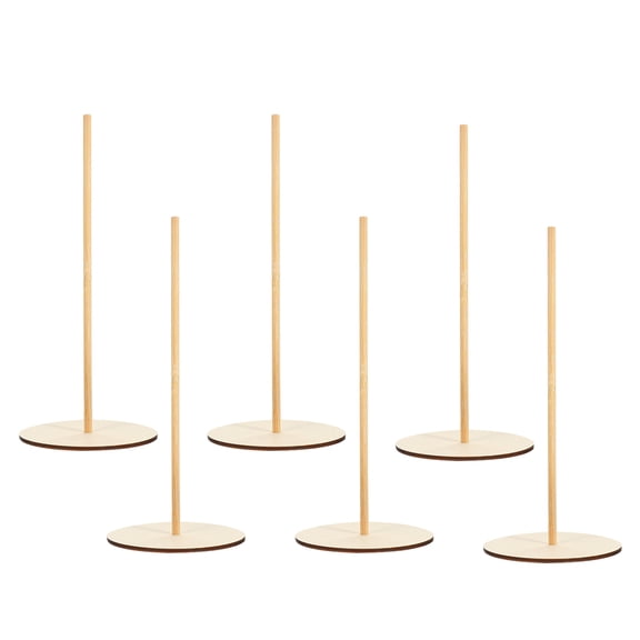VERDANVERSE 6-Piece Wooden Donut Stand Display Set for Rustic Dessert Table, Party, and Desktop Decoration