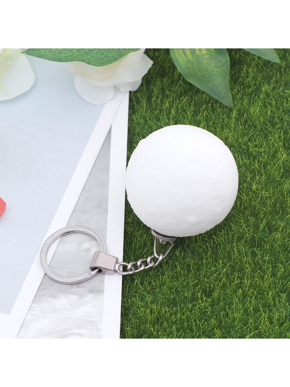 Creative Moon Keychain Glow White 3D Pendant Durable Key Holder for Bag Or Car