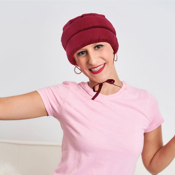 VERDANVERSE Soft Elderly Protective Hat Dark Red - Advanced Shock Absorption, Ergonomic Fit