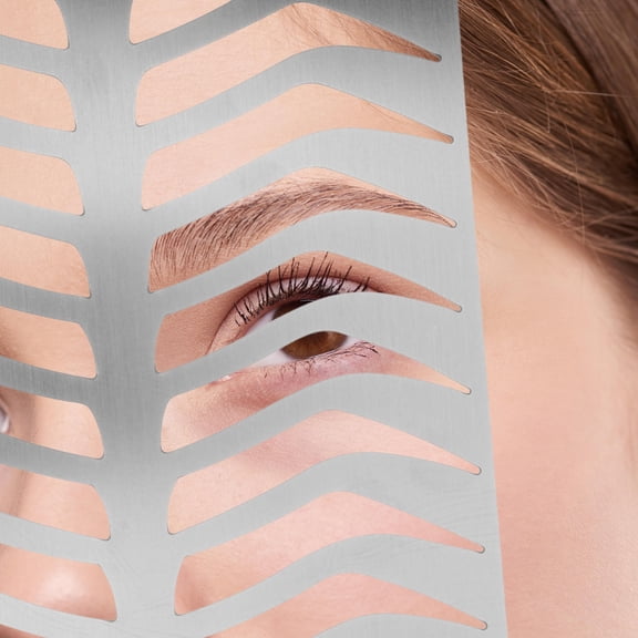 VERDANVERSE Plated Silver Eyebrow Stencil Stainless Steel Practical Makeup Tool