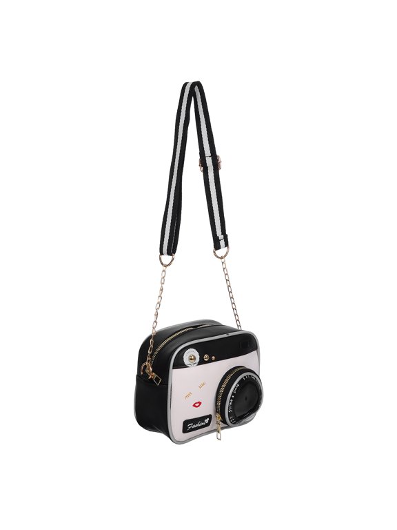 Chic Camera Shape Bag Black for Storage Tote Shoulder Briefcase