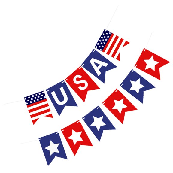 VERDANVERSE Patriotic Banner Paper 2Pcs Assorted Color American Independence Day Decoration