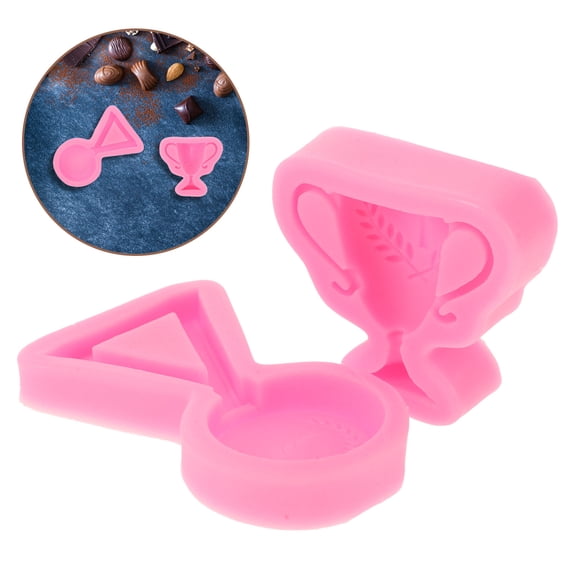 VERDANVERSE Silicone Flower Molds for Chocolate, Polymer Clay, Resin Crafting - Trophy Shape, 2 Pieces for Shaping and Decorating
