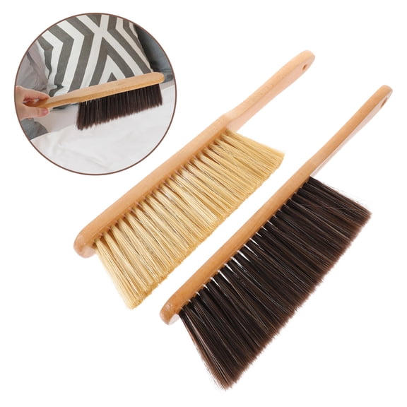 VERDANVERSE Wood Handle Cleaning Brush Home Cleaning Beige 2Pcs
