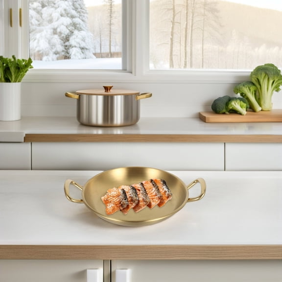 VERDANVERSE Golden Stainless Steel Appetizer Serving Dish for Kids Parties, 1-Pack Party Platter