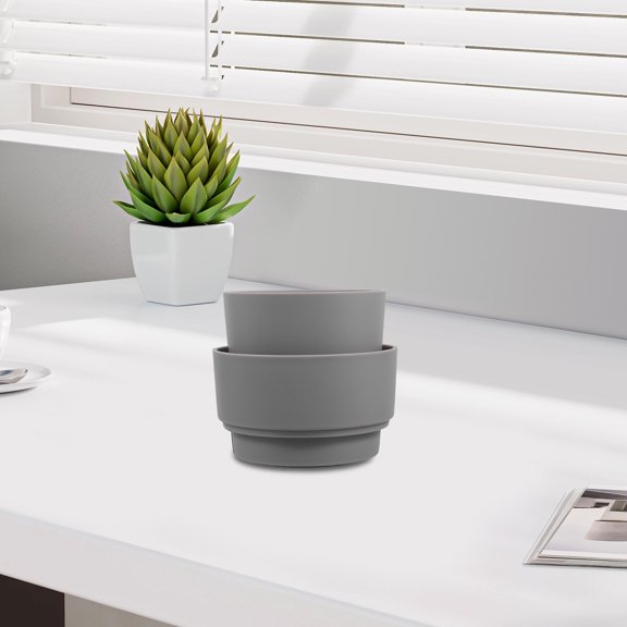 VERDANVERSE Grey Plastic Hidden Storage Box Outdoor Planter Style Portable Cash Holder Container