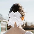 VERDANVERSE Large White Cheer Bows Shiny Rhinestones for ce ...