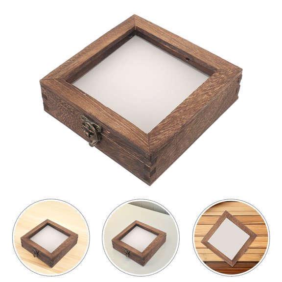 VERDANVERSE Lightweight Wooden Insect Display Case, Clear Lid Shadow Box for Specimens, Jewelry, , Collection Storage