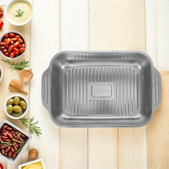 VERDANVERSE Stainless Steel Metal Broiler Pan with Deep Tray for Oven Baking and Effective Grease Control