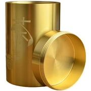 VERDANVERSE Golden Airtight Brass Tea Tins for Loose Leaf Tea Storage in Kitchen and Living Room