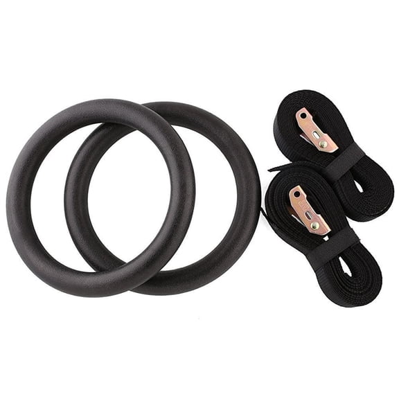 VERDANVERSE Nylon Strap Gymnastic Rings Black 2 Rings