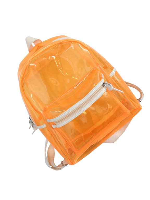 Durable Orange Jelly Backpack with Reinforced Shoulder Straps