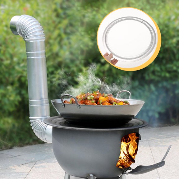 VERDANVERSE Home Iron Stove Ring Plated Silver Multi-Function Enhanced Burning Durability