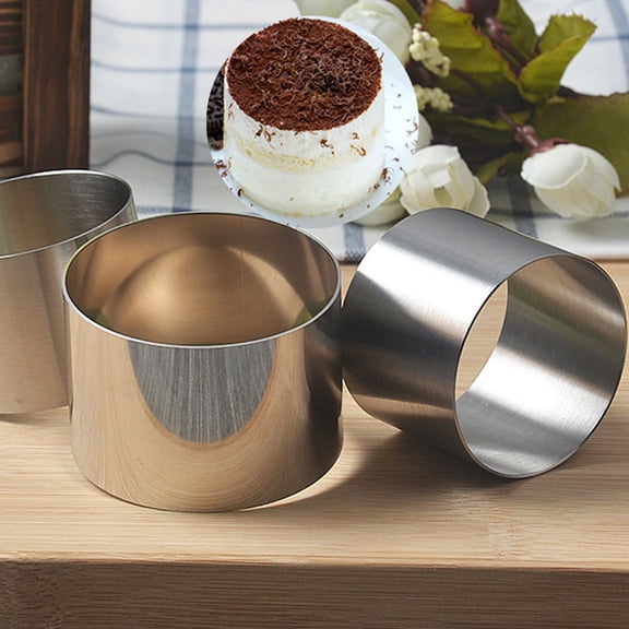 VERDANVERSE Plated Silver Stainless Steel Cake Ring Ideal for Baking and Shaping Round Pastry