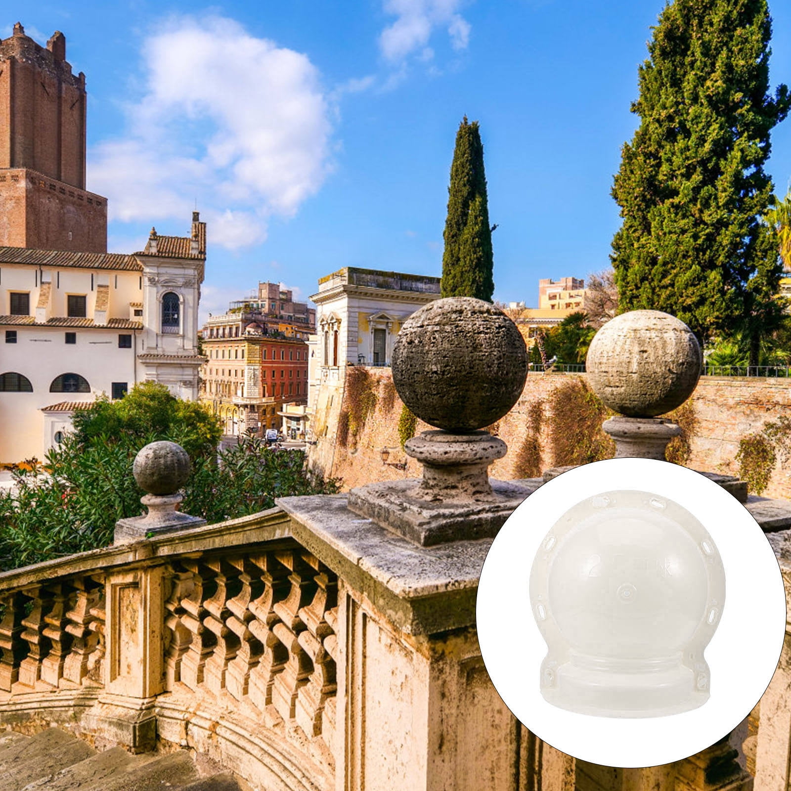 VERDANVERSE Beige Plastic Feng Shui Mold, Roman Column Sphere Casting ...