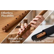 VERDANVERSE Portable Musical Instrument Brown Wood Traditional Piccolo 1Pcs