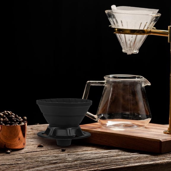 VERDANVERSE Portable Silicone Coffee Strainer Cup Black for Easy Storage
