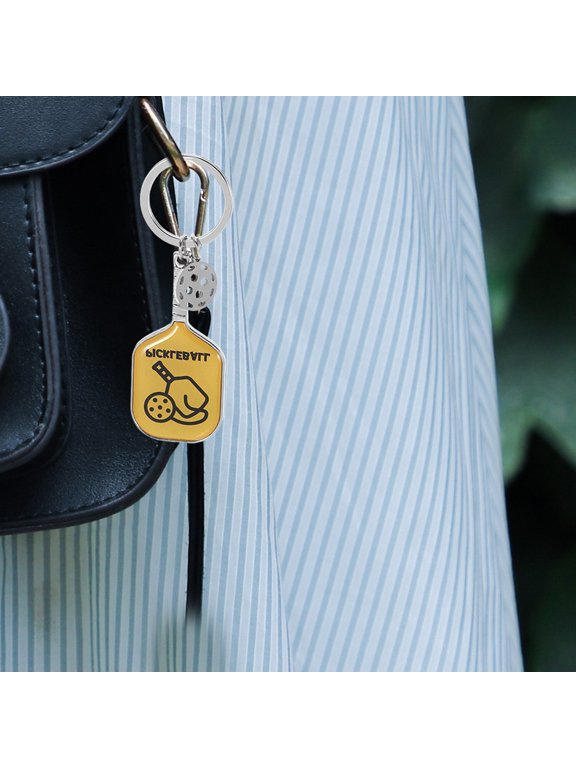 Pickleball Racket Keychain Metal Sports Ball Pendant for Bag and Sport Lovers