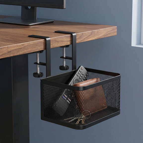 VERDANVERSE Under Desk Cable Management Tray, Black Cord Organizer Basket for Home Office, Classroom Desk Storage, 1 Piece