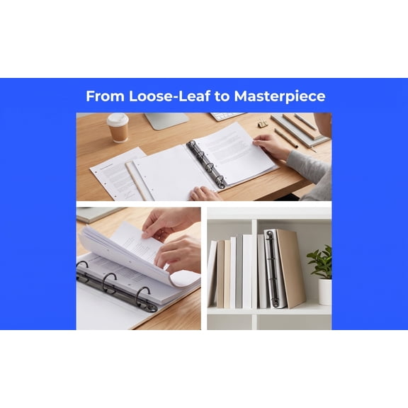 VERDANVERSE Large Capacity Black Metal Binder for Notebooks, Loose Leaf Paper, Index Cards, Key Tags and Projects