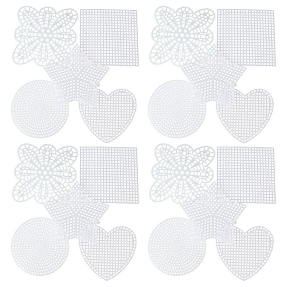 VERDANVERSE White Mesh Plastic Canvas Sheets 50 Pcs for Knit and Crochet Projects Multi-shape