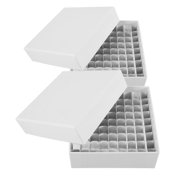 VERDANVERSE White Paper Sample Storage Box with Lid for Lab Use Durable Freezer Box Multifunctional Design 2 Pcs