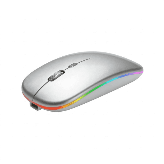 Verdevida Wireless Bluetooth Rechargeable Mouse with LED lights, Dual Mode BT 5.1 & 2.4G with Nano Receiver, Portable Mouse for Laptop,Macbook,iPad