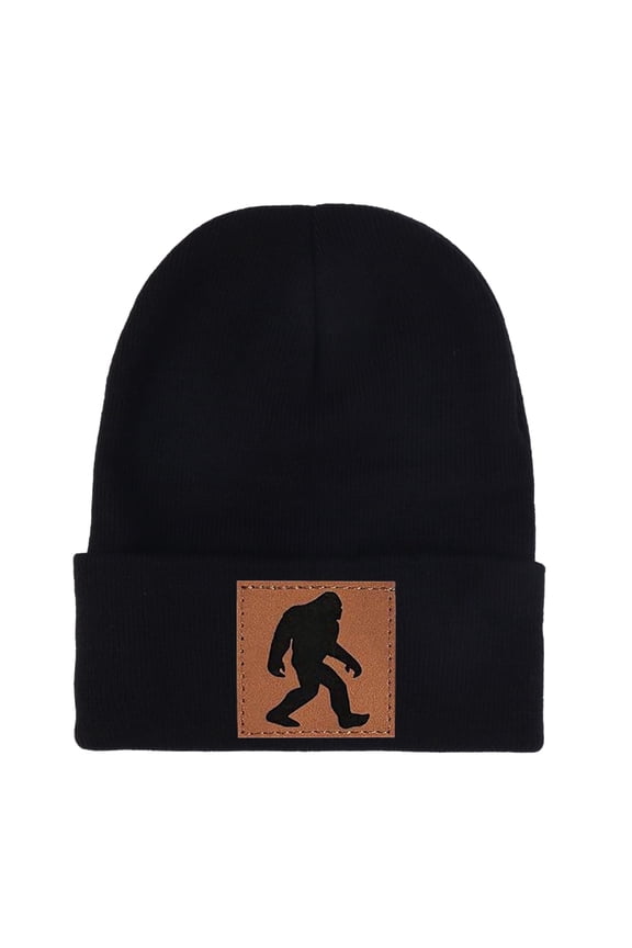 Bigfoot Leather Unisex Acrylic Knit Beanie Elastic Lightweight Professional Knitted Sports Headwear Black