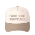 thumbnail image 1 of VERGIAC I'M THE FRIEND IN LOW PLACES Letter Embroidered Trucker Hat, Unisex Adjustable Snapback Mesh Cap for Travel Daily Casual Wear, 1 of 10