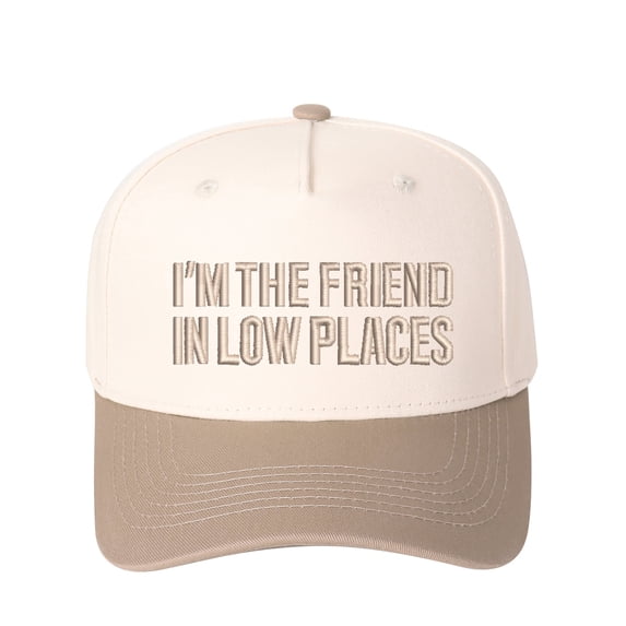 VERGIAC I'M THE FRIEND IN LOW PLACES Letter Embroidered Trucker Hat, Unisex Adjustable Snapback Mesh Cap for Travel Daily Casual Wear