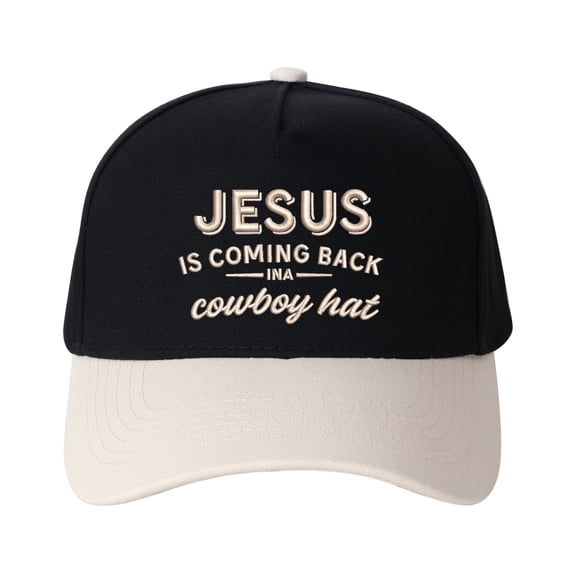 VERGIAC JESUS IS COMING BACK IN A COWBOY HAT Embroidered Trucker Hat, Unisex Adjustable Snapback Mesh Cap for Daily Travel Outdoor Wear