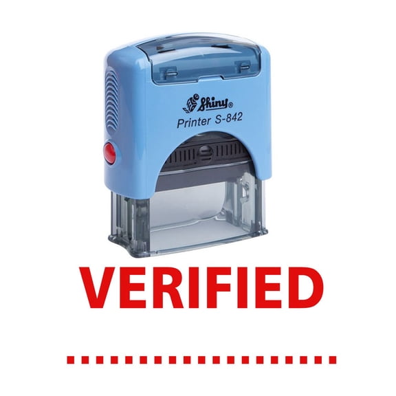 VERIFIED Self Inking Rubber Stamp Office Stationary Custom Shiny Stamp