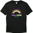 VERINE Rainbow Logo Fun Font Black TShirt Professional Print Design