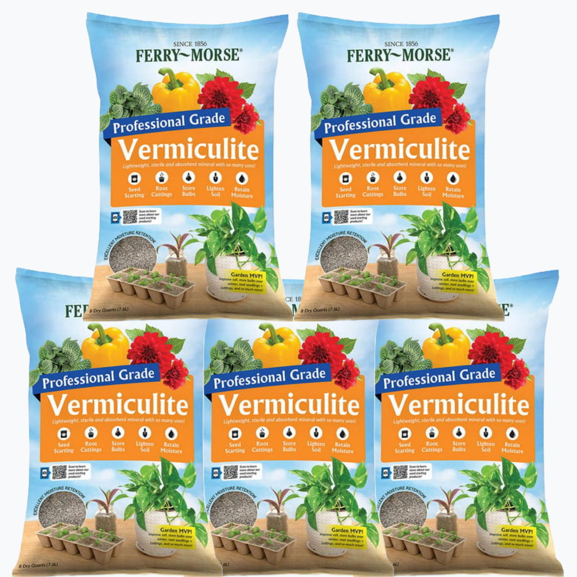 Plantation Vermiculite Fine Grade 8QT, Pack of 5, Soil Conditioner