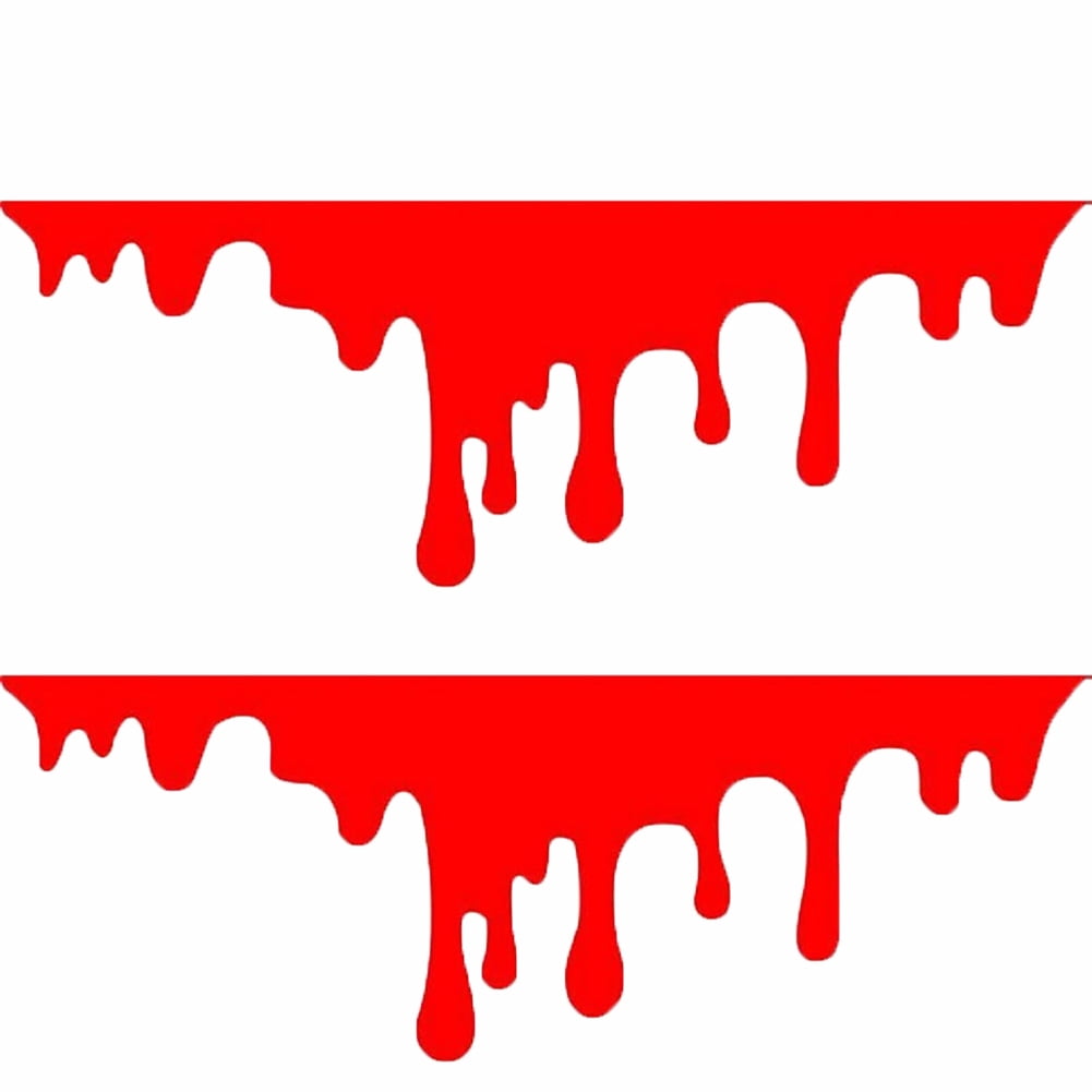 VERMON 2Pcs Creative Red Blood Reflective Car Stickers Light Bumper Body  Decals Decor 