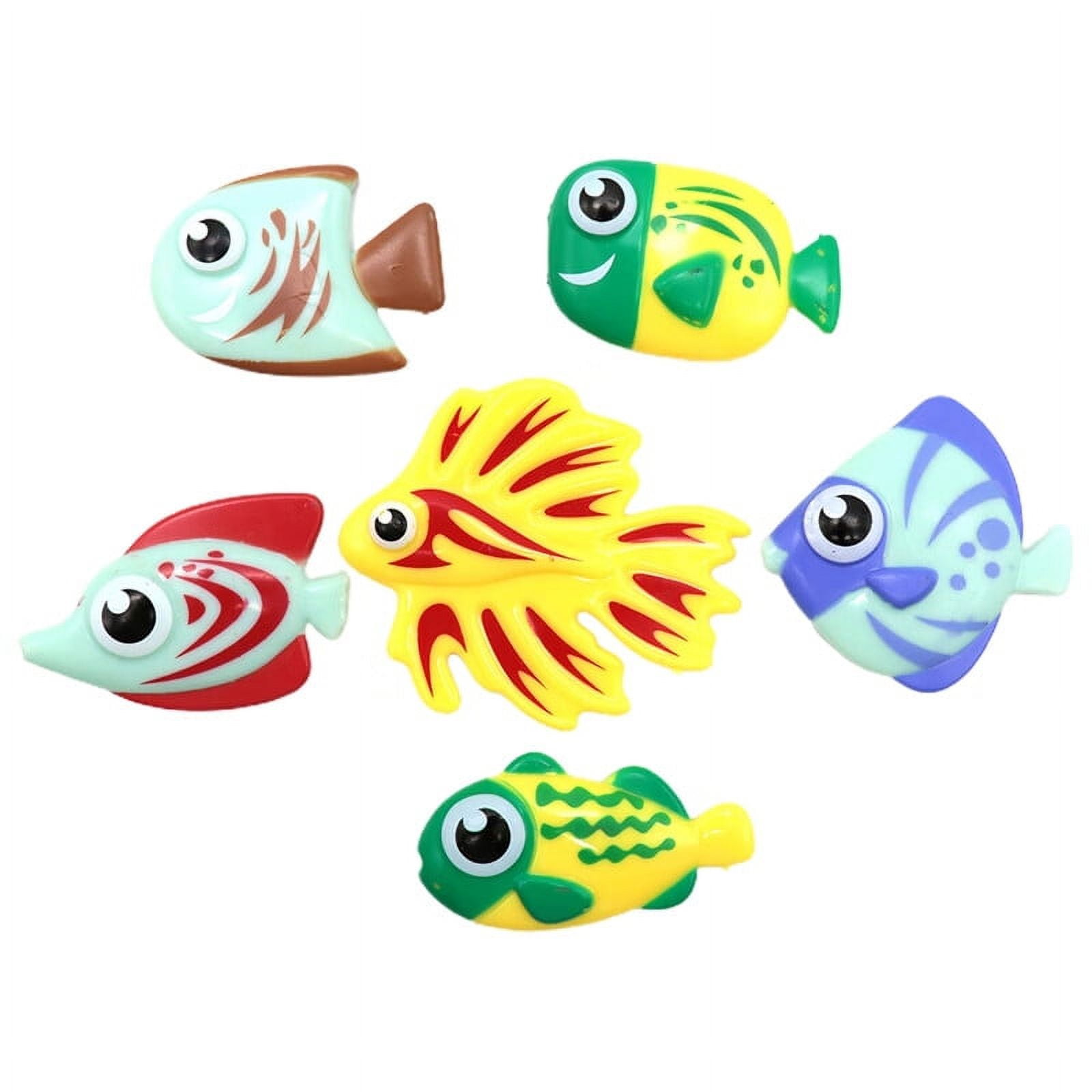 CozyBomB Magnetic Fishing Pool Toys Game for Kids - Water Table Bathtub Kiddie Party Toy with Pole Rod Net Plastic Floating Fish