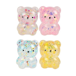 JA-RU Squishy Glitter Bear (1 Bear Assorted) Small Cute Animal Squishy  Fidget Toys for Kids. Gummy Bear Stress Relief Toys. Birthday Goodie Bags