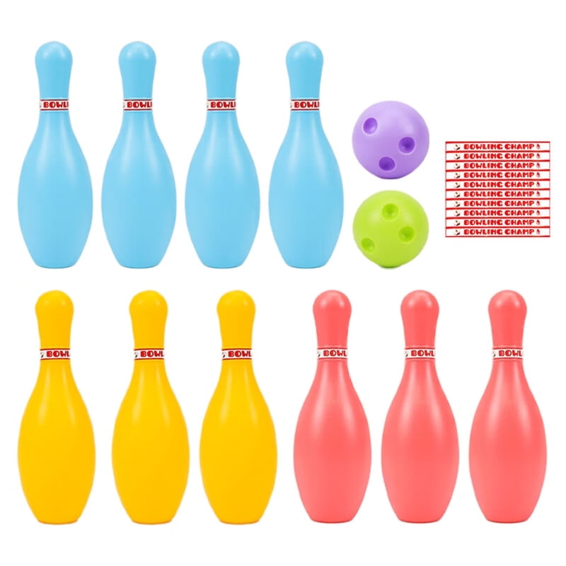 VERMON Bowling Toy,1 Set Ball Toys with Sticker Cognitive Attention