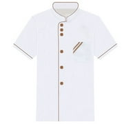 VERMON Chef Coat,Unisex Short Long Sleeve Chef Jacket Coat Hotel Kitchen Service Uniform Workwear