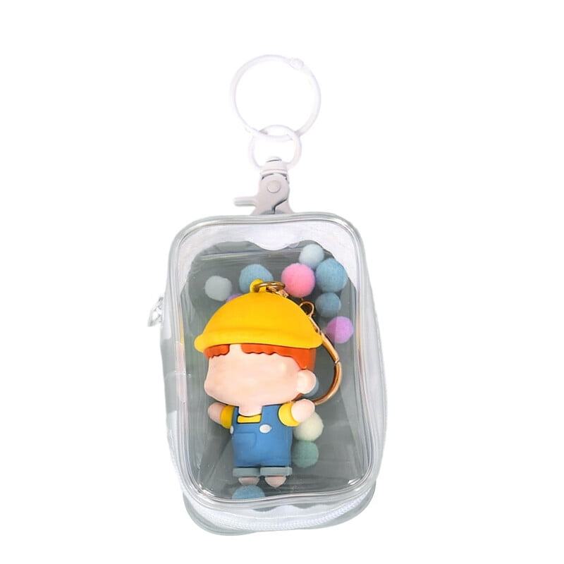 2pcs Clear Figures Doll Bag Keychain Action Figures Toys Display