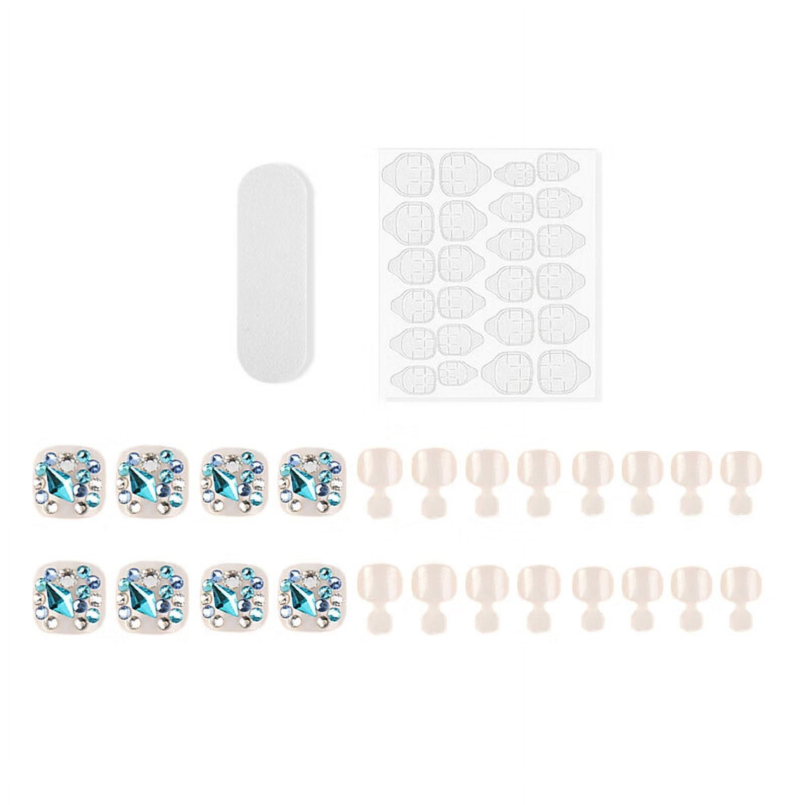 VERMON Fake Toenail,1 Set False Toenail Tip High Gloss Sparkling Full