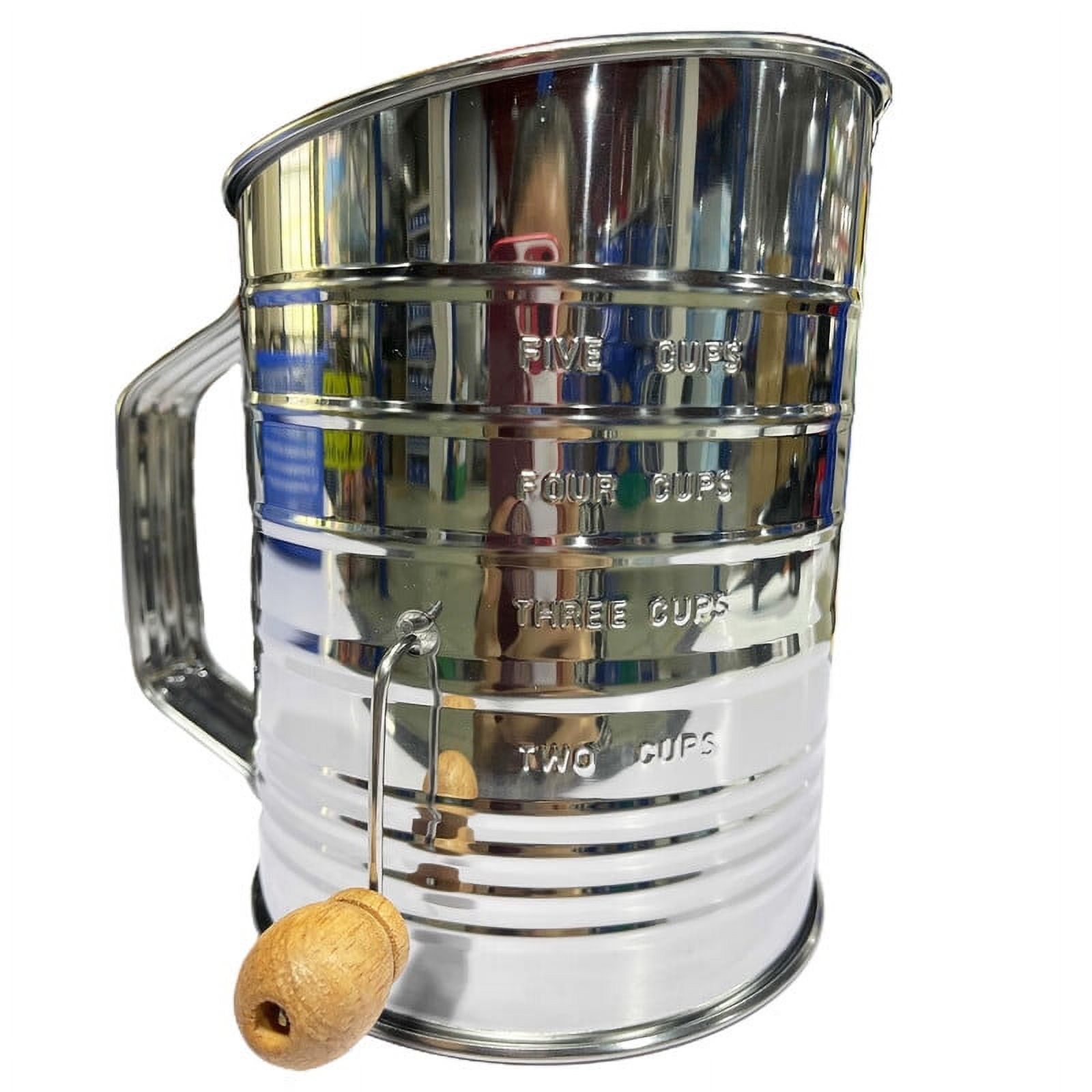 VERMON Flour Sieve,Flour Sifter Semiautomatic Handheld Handcrank