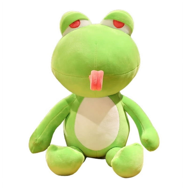 VERMON Frog Plush Doll,Frog Doll Pillow Soft Cute Tongue-out Green Frog  Plushies Companion Sofa Pillow Stuffed Animal Doll Children Plush Toy  Birthday Gift 