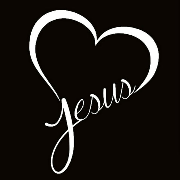 VERMON Jesus Heart Removable Waterproof Car Styling Window Bumper Decal Decor Sticker