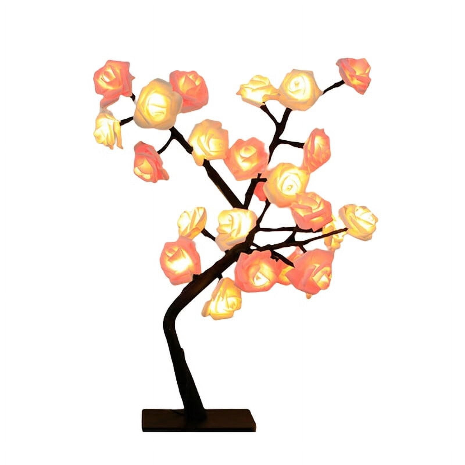 VERMON LED Tree Lamp,Rose Flower Lamp Realistic Looking Soft Lighting