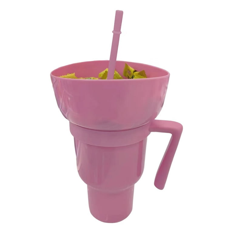 Plastic 2 in 1 Popcorn Drinking Cup for Snacks and Appetizers Stadium Drink  Cups Bowl Holder