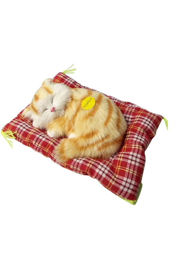 Sleeping Cats Plush Stuffed Toy Press Simulation Sound Animal Cute Doll Kids Gift