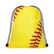 VERMON Small Softball Drawstring Bag Large Capacity Waterproof Wear Resistant Portable Baseball Goodie Bag Backpack