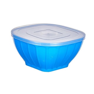 DecorRack 3 Serving Bowls with Lids, Extra Large Bowls, 3 Liter Capacity,  Lime Green, Blue, and Pink